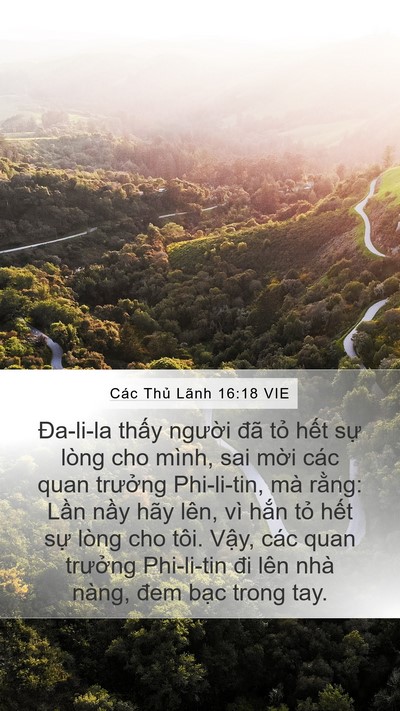 Các Thủ Lãnh 16:18 VIE Bible Verse Image