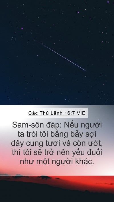 Các Thủ Lãnh 16:7 VIE Bible Verse Image