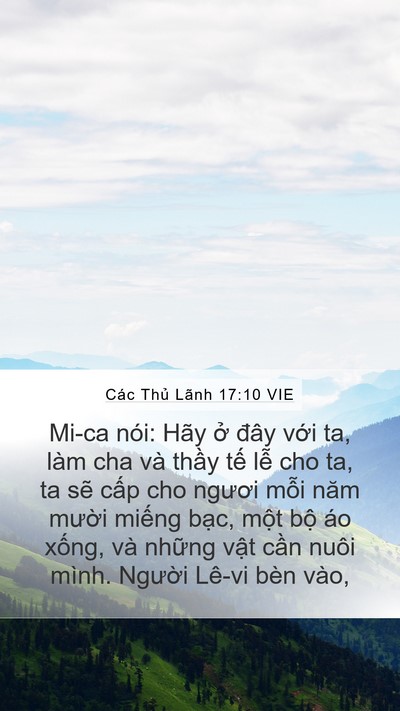 Các Thủ Lãnh 17:10 VIE Bible Verse Image