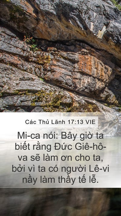 Các Thủ Lãnh 17:13 VIE Mobile Phone Wallpaper - Mi-ca nói: Bây giờ ta biết rằng Đức - Mobile Bible Verse Wallpaper