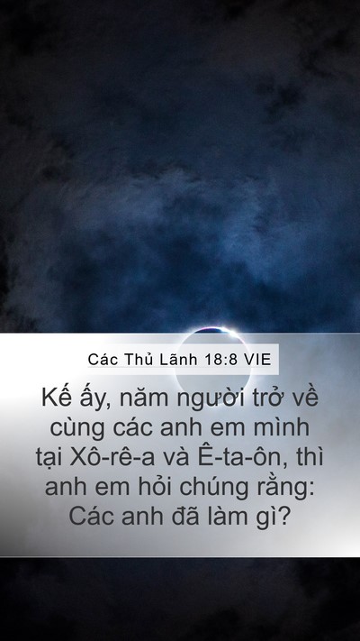 Các Thủ Lãnh 18:8 VIE Mobile Phone Wallpaper - Kế ấy, năm người trở về cùng các - Mobile Bible Verse Wallpaper