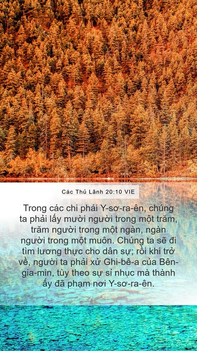 Các Thủ Lãnh 20:10 VIE Mobile Phone Wallpaper - Trong các chi phái Y-sơ-ra-ên, chúng ta - Mobile Bible Verse Wallpaper