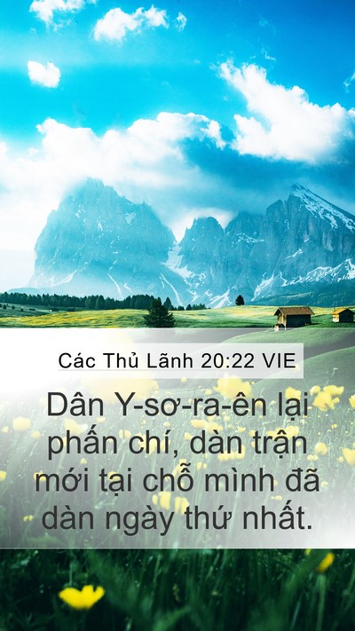 Các Thủ Lãnh 20:22 VIE Mobile Phone Wallpaper - Dân Y-sơ-ra-ên lại phấn chí, dàn trận - Mobile Bible Verse Wallpaper