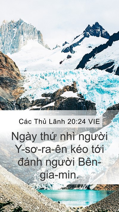 Các Thủ Lãnh 20:24 VIE Mobile Phone Wallpaper - Ngày thứ nhì người Y-sơ-ra-ên kéo tới - Mobile Bible Verse Wallpaper