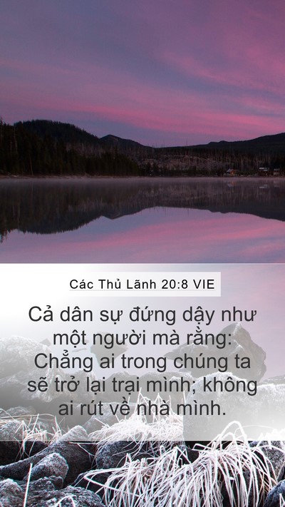 Các Thủ Lãnh 20:8 VIE Mobile Phone Wallpaper - Cả dân sự đứng dậy như một người - Mobile Bible Verse Wallpaper