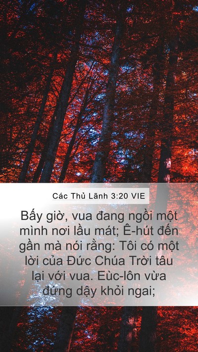 Các Thủ Lãnh 3:20 VIE Mobile Phone Wallpaper - Bấy giờ, vua đang ngồi một mình nơi - Mobile Bible Verse Wallpaper