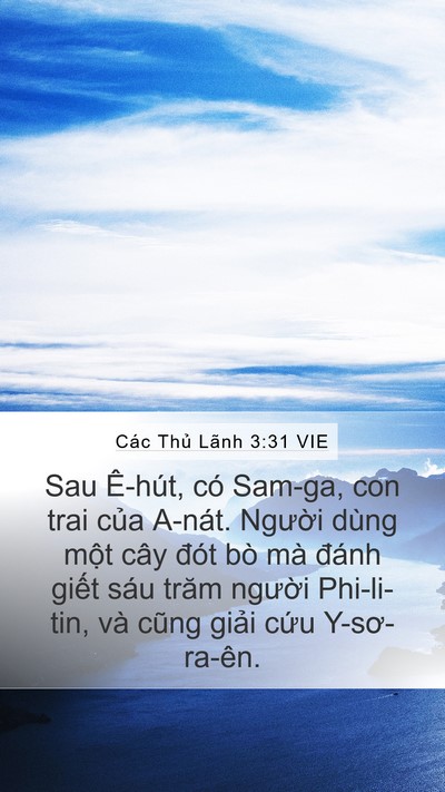 Các Thủ Lãnh 3:31 VIE Bible Verse Image