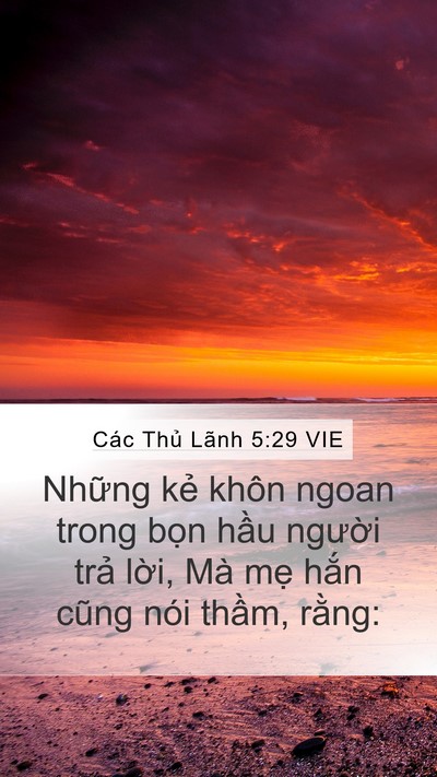 Các Thủ Lãnh 5:29 VIE Mobile Phone Wallpaper - Những kẻ khôn ngoan trong bọn hầu - Mobile Bible Verse Wallpaper