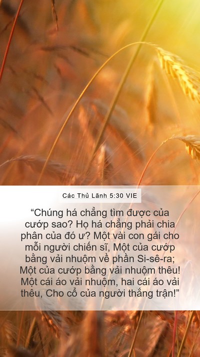 Các Thủ Lãnh 5:30 VIE Bible Verse Image
