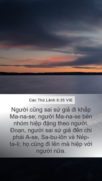 Các Thủ Lãnh 6:35 VIE Mobile Phone Wallpaper - Người cũng sai sứ giả đi khắp - Mobile Bible Verse Wallpaper