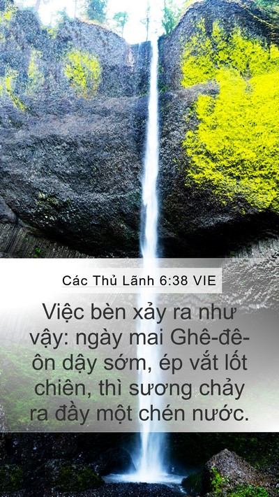 Các Thủ Lãnh 6:38 VIE Mobile Phone Wallpaper - Việc bèn xảy ra như vậy: ngày mai - Mobile Bible Verse Wallpaper