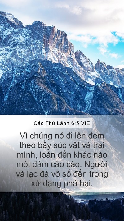 Các Thủ Lãnh 6:5 VIE Bible Verse Image
