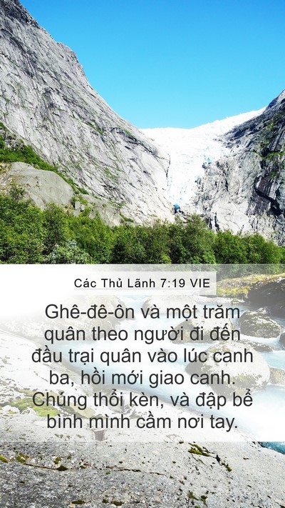 Các Thủ Lãnh 7:19 VIE Mobile Phone Wallpaper - Ghê-đê-ôn và một trăm quân theo người - Mobile Bible Verse Wallpaper