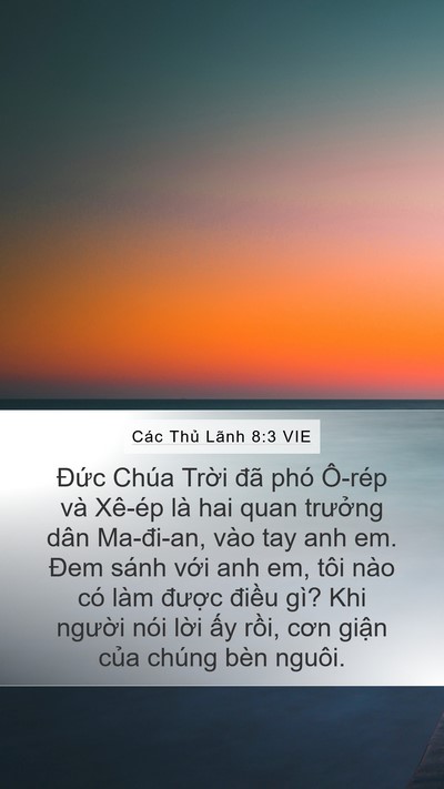 Các Thủ Lãnh 8:3 VIE Bible Verse Image