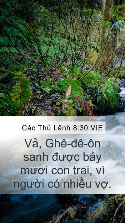 Các Thủ Lãnh 8:30 VIE Bible Verse Image