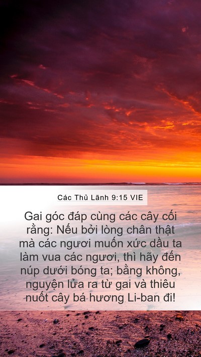 Các Thủ Lãnh 9:15 VIE Mobile Phone Wallpaper - Gai góc đáp cùng các cây cối rằng: - Mobile Bible Verse Wallpaper