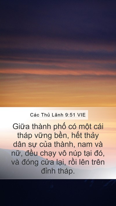 Các Thủ Lãnh 9:51 VIE Mobile Phone Wallpaper - Giữa thành phố có một cái tháp vững - Mobile Bible Verse Wallpaper
