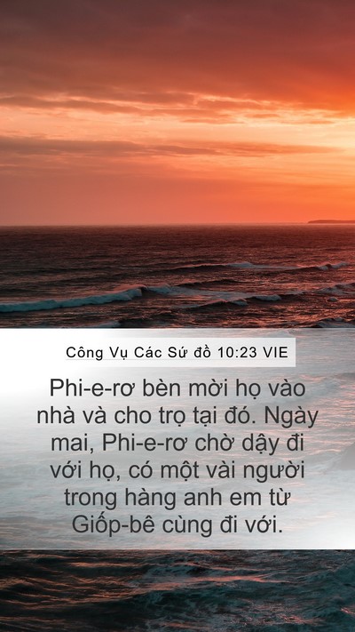 Công Vụ Các Sứ đồ 10:23 VIE Bible Verse Image