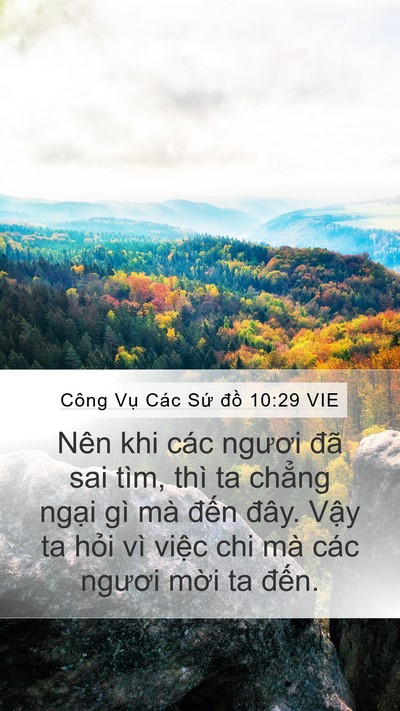 Công Vụ Các Sứ đồ 10:29 VIE Bible Verse Image