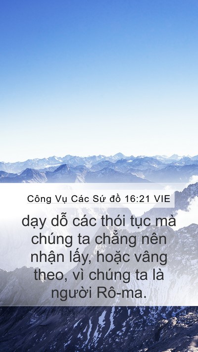 Công Vụ Các Sứ đồ 16:21 VIE Bible Verse Image