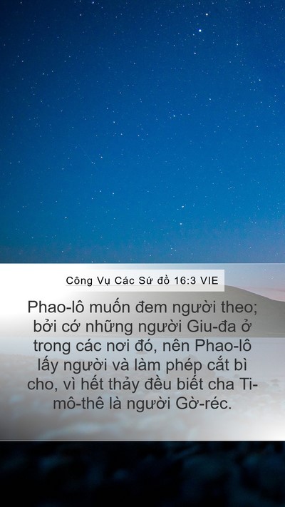 Công Vụ Các Sứ đồ 16:3 VIE Bible Verse Image
