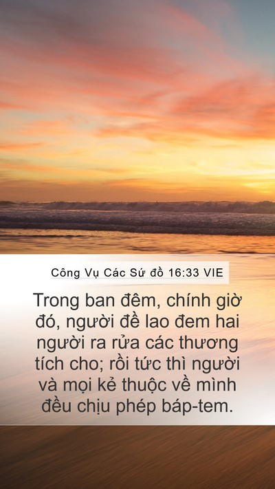 Công Vụ Các Sứ đồ 16:33 VIE Bible Verse Image