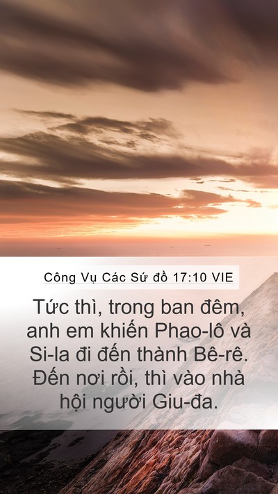 Công Vụ Các Sứ đồ 17:10 VIE Bible Verse Image