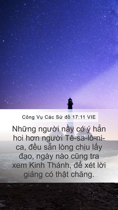 Công Vụ Các Sứ đồ 17:11 VIE Bible Verse Image