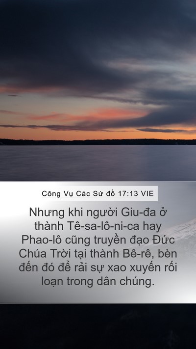 Công Vụ Các Sứ đồ 17:13 VIE Bible Verse Image