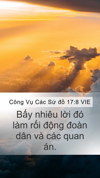 Công Vụ Các Sứ đồ 17:8 VIE Mobile Phone Wallpaper - Bấy nhiêu lời đó làm rối động đoàn - Mobile Bible Verse Wallpaper