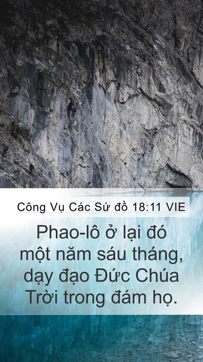 Công Vụ Các Sứ đồ 18:11 VIE Mobile Phone Wallpaper - Phao-lô ở lại đó một năm sáu tháng, - Mobile Bible Verse Wallpaper