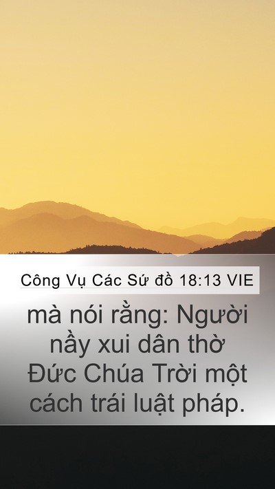 Công Vụ Các Sứ đồ 18:13 VIE Bible Verse Image