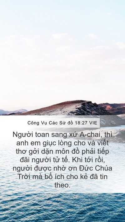 Công Vụ Các Sứ đồ 18:27 VIE Bible Verse Image