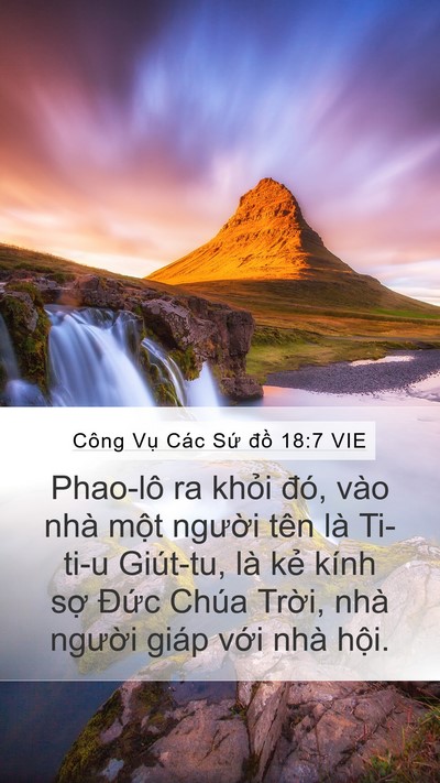 Công Vụ Các Sứ đồ 18:7 VIE Mobile Phone Wallpaper - Phao-lô ra khỏi đó, vào nhà một người - Mobile Bible Verse Wallpaper