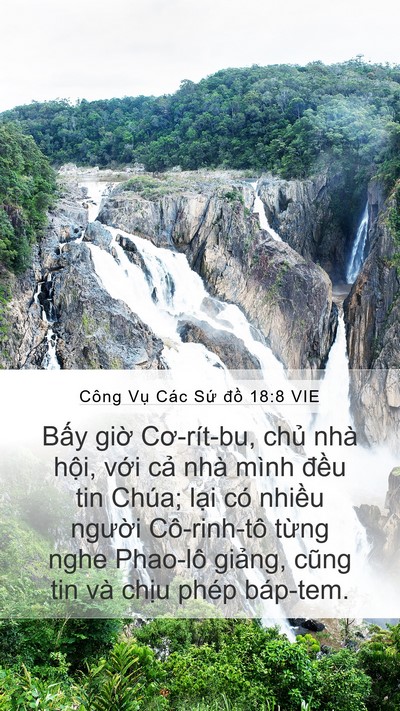 Công Vụ Các Sứ đồ 18:8 VIE Bible Verse Image