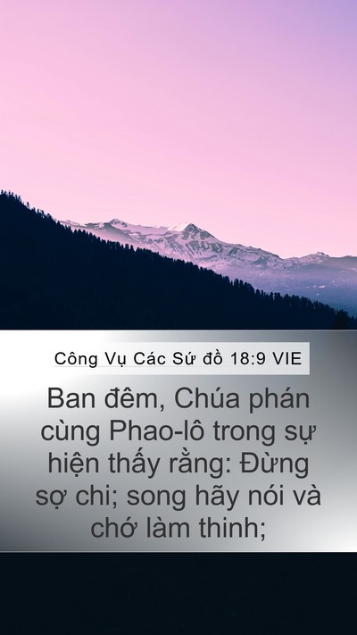 Công Vụ Các Sứ đồ 18:9 VIE Bible Verse Image