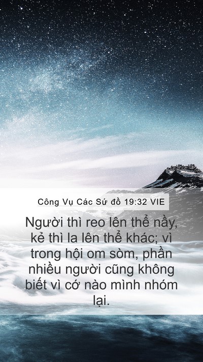 Công Vụ Các Sứ đồ 19:32 VIE Bible Verse Image