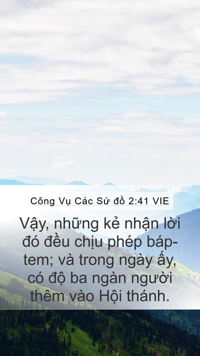 Công Vụ Các Sứ đồ 2:41 VIE Bible Verse Image