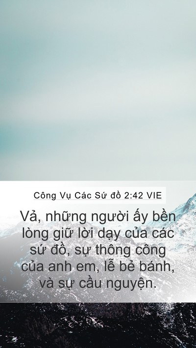 Công Vụ Các Sứ đồ 2:42 VIE Bible Verse Image