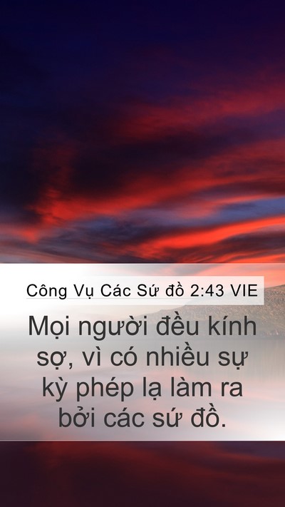 Công Vụ Các Sứ đồ 2:43 VIE Bible Verse Image