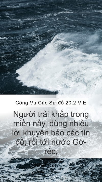 Công Vụ Các Sứ đồ 20:2 VIE Bible Verse Image