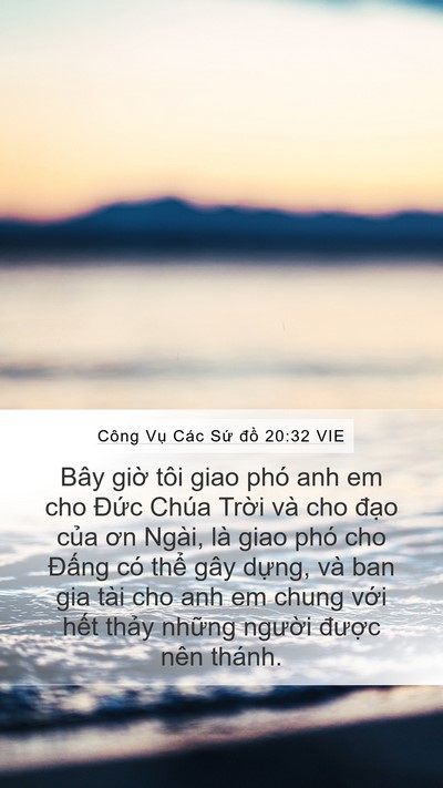 Công Vụ Các Sứ đồ 20:32 VIE Bible Verse Image