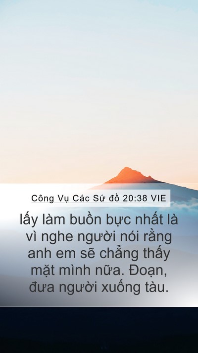 Công Vụ Các Sứ đồ 20:38 VIE Bible Verse Image