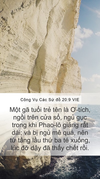 Công Vụ Các Sứ đồ 20:9 VIE Bible Verse Image