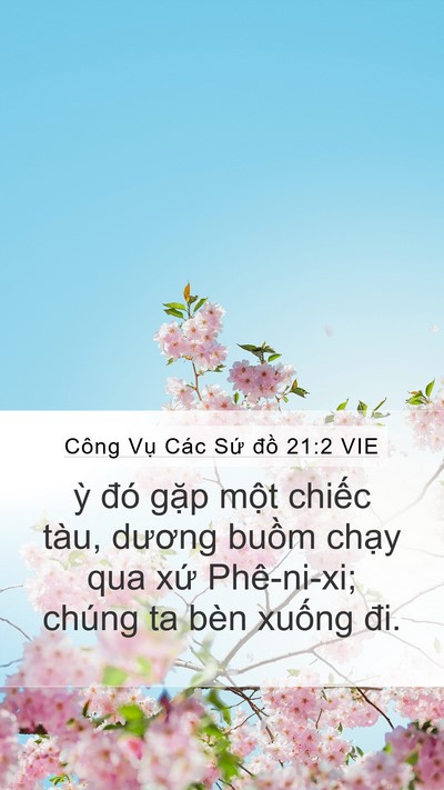 Công Vụ Các Sứ đồ 21:2 VIE Mobile Phone Wallpaper - ỳ đó gặp một chiếc tàu, dương buồm - Mobile Bible Verse Wallpaper