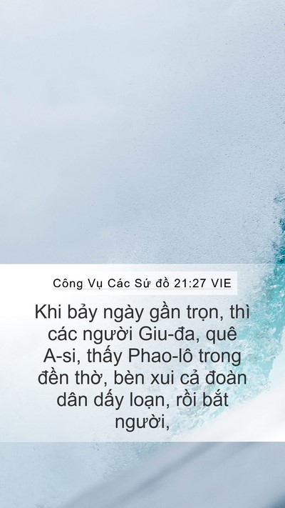 Công Vụ Các Sứ đồ 21:27 VIE Bible Verse Image