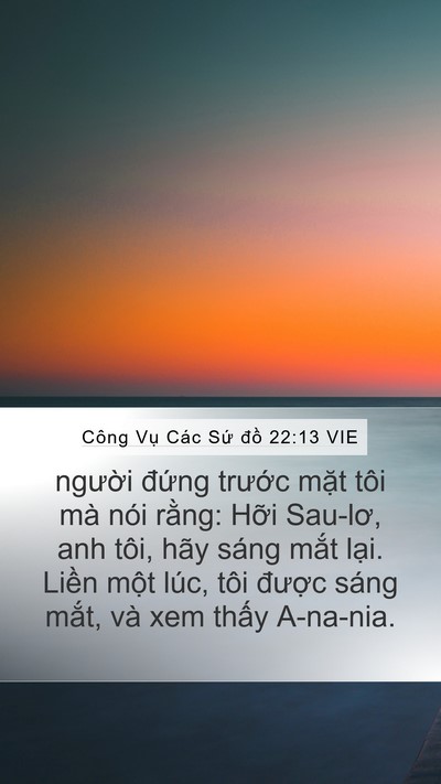 Công Vụ Các Sứ đồ 22:13 VIE Bible Verse Image