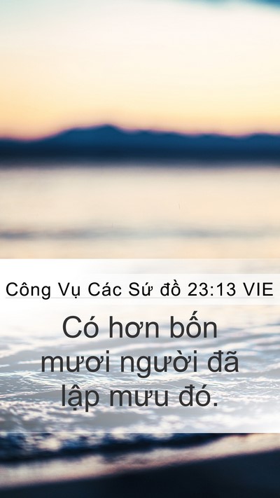 Công Vụ Các Sứ đồ 23:13 VIE Mobile Phone Wallpaper - Có hơn bốn mươi người đã lập mưu - Mobile Bible Verse Wallpaper