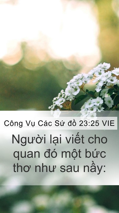Công Vụ Các Sứ đồ 23:25 VIE Mobile Phone Wallpaper - Người lại viết cho quan đó một bức - Mobile Bible Verse Wallpaper