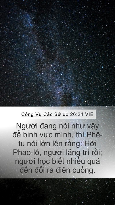 Công Vụ Các Sứ đồ 26:24 VIE Bible Verse Image